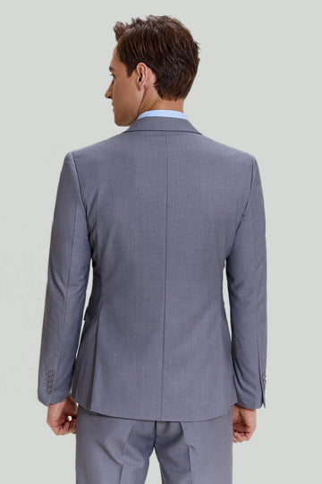 grå menns 3 stykke hakket lapel balldrakter